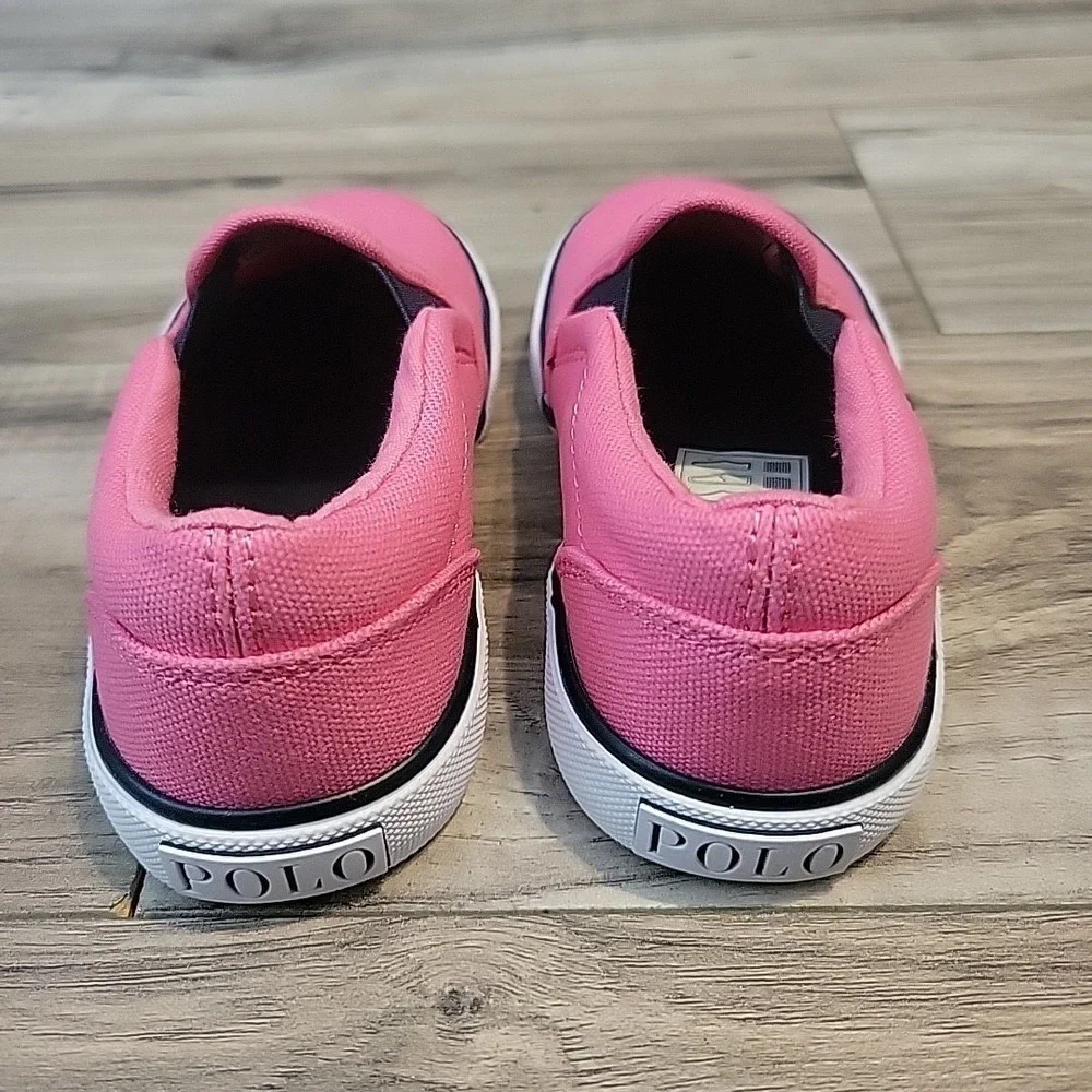 Polo Ralph Lauren Toddler‎ Keaton Slip-On Polo Player Pink Casual Shoes 10 NEW